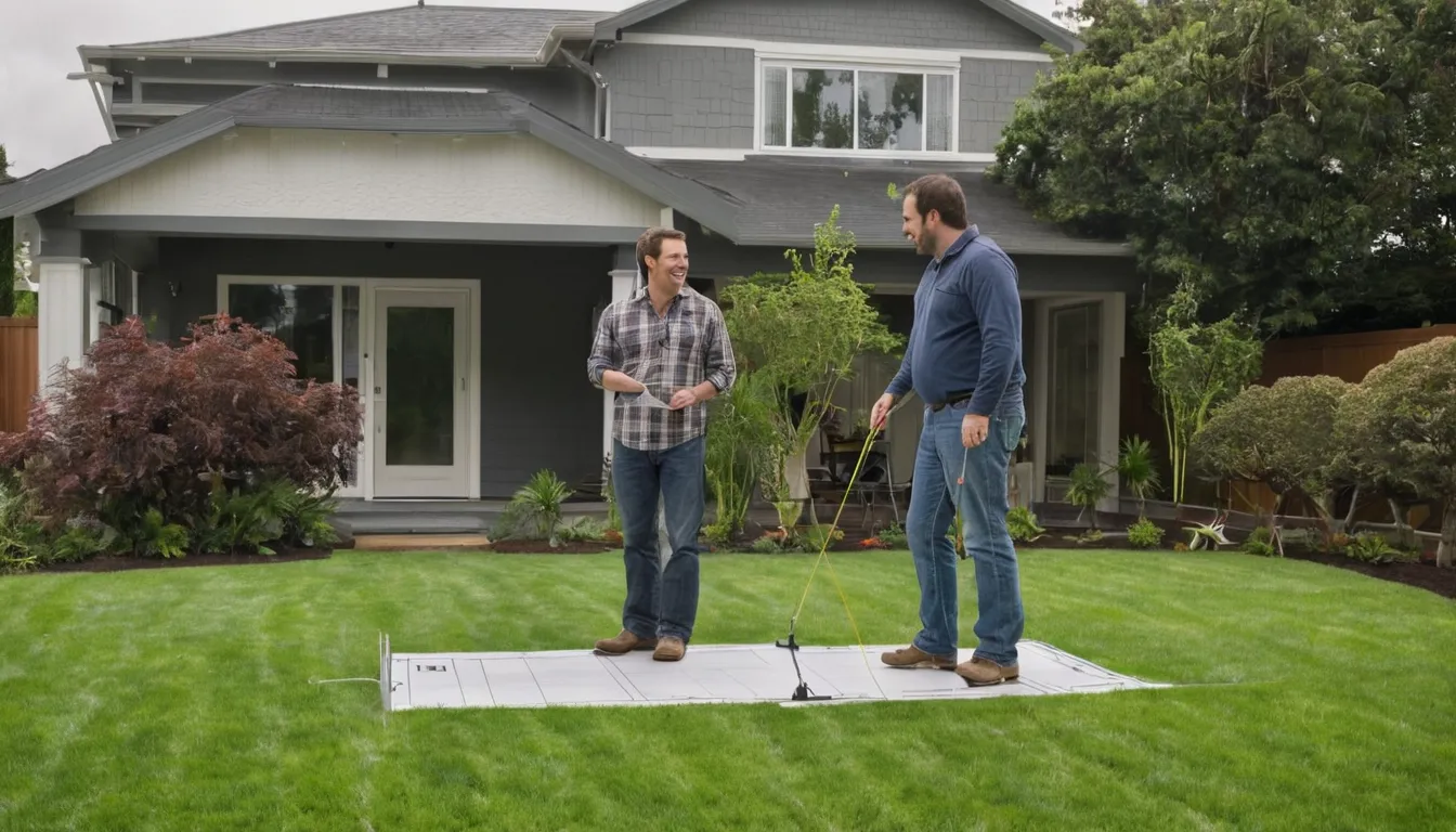 Homeowner reviewing a concrete patio plan with a local provider in the Gloucester area